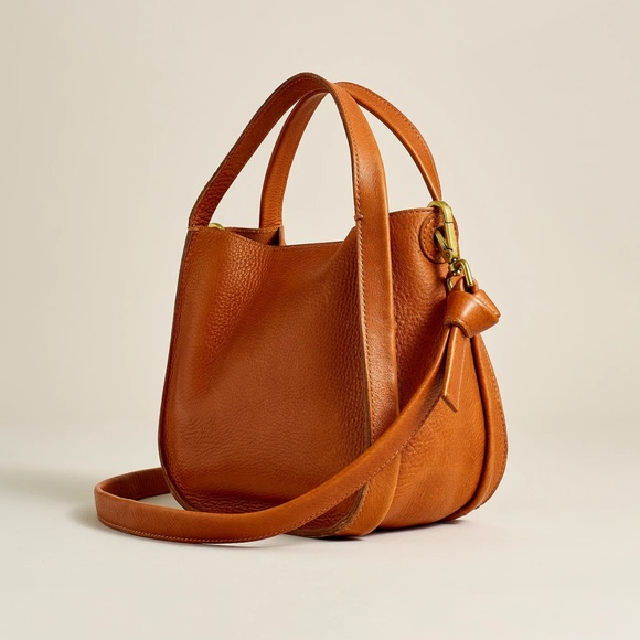 Madewell Handbags - Madewell Sydney Satchel Crossbody Leather Bag Burnished Caramel